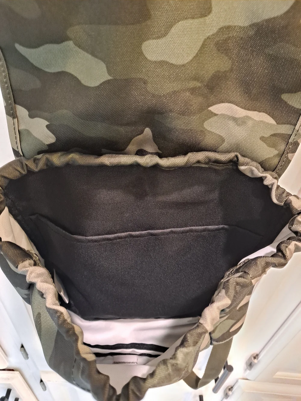 PINK Victoria's Secret Mini Green Camo Canvas Backpack Purse Toggle Drawstring